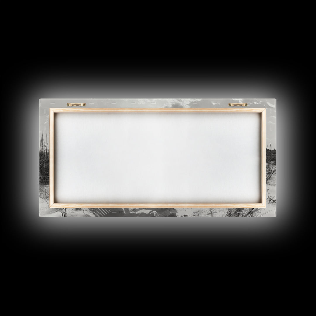 Beach Chair, Coastal Landscape Art, Minimalist Art, Wabi Sabi Art, Ocean View Print, Relaxing Decor, Framed Canvas Print, Nautical Wall Art