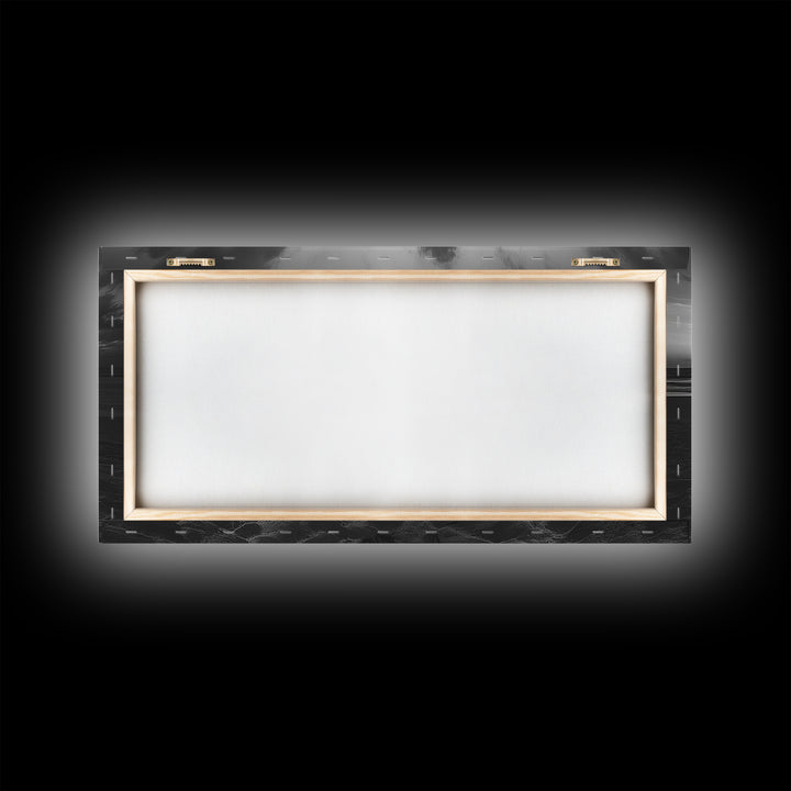 Bonfire On Beach, Coastal Wall Art, Moody Art, Extra Wide Art, Sunset Wall Art, Panoramic Art, Rustic Wall Art, Framed Canvas Print