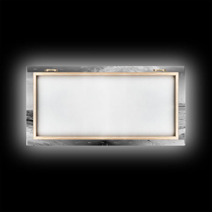 Beached Boat, Nautical Wall Art, Rustic Decor, Coastal Landscape Art, Extra Wide Art, Panoramic Painting, Canvas Print