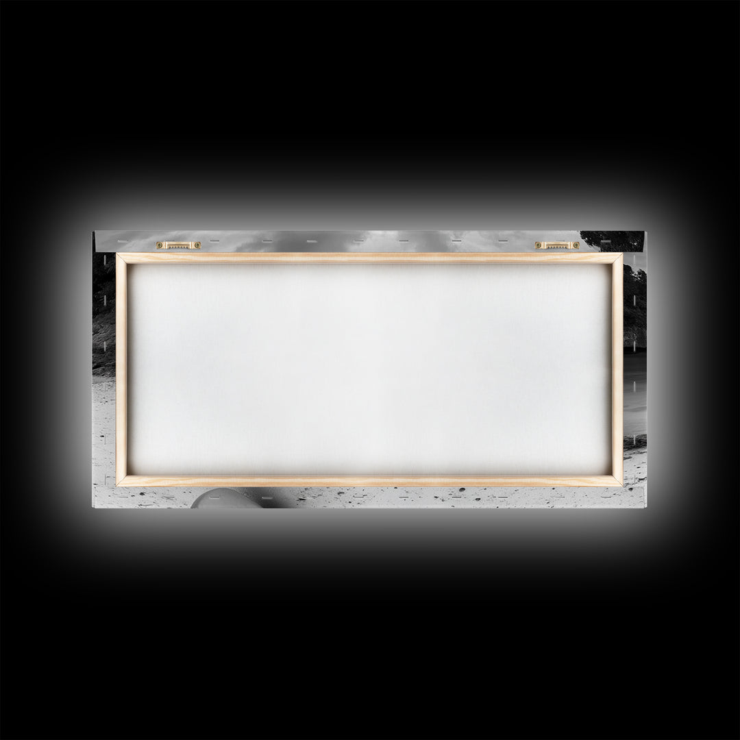 Rowboat, Seascape Painting, Nautical Wall Art, Extra Wide Art, Rustic Wall Art, Coastal Painting, Minimalist Art, Framed Canvas Print