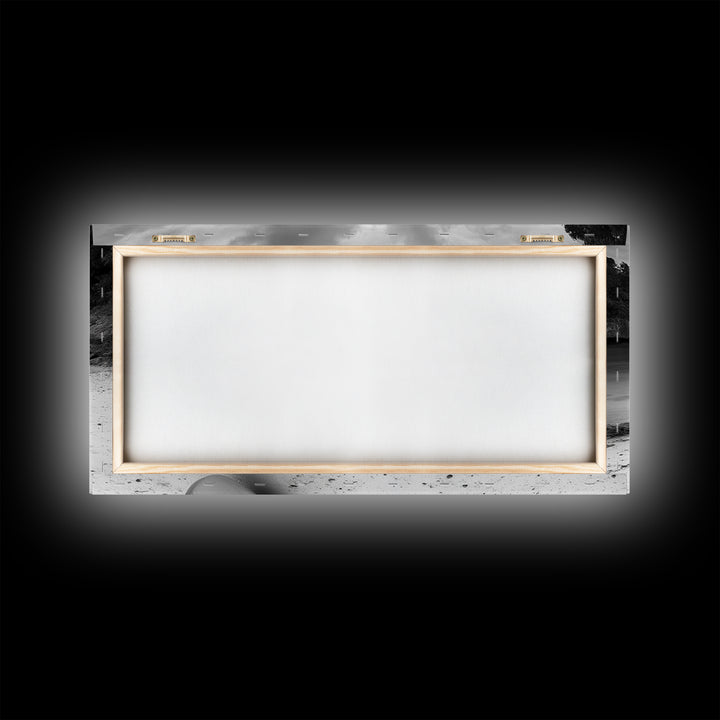 Rowboat, Seascape Painting, Nautical Wall Art, Extra Wide Art, Rustic Wall Art, Coastal Painting, Minimalist Art, Framed Canvas Print