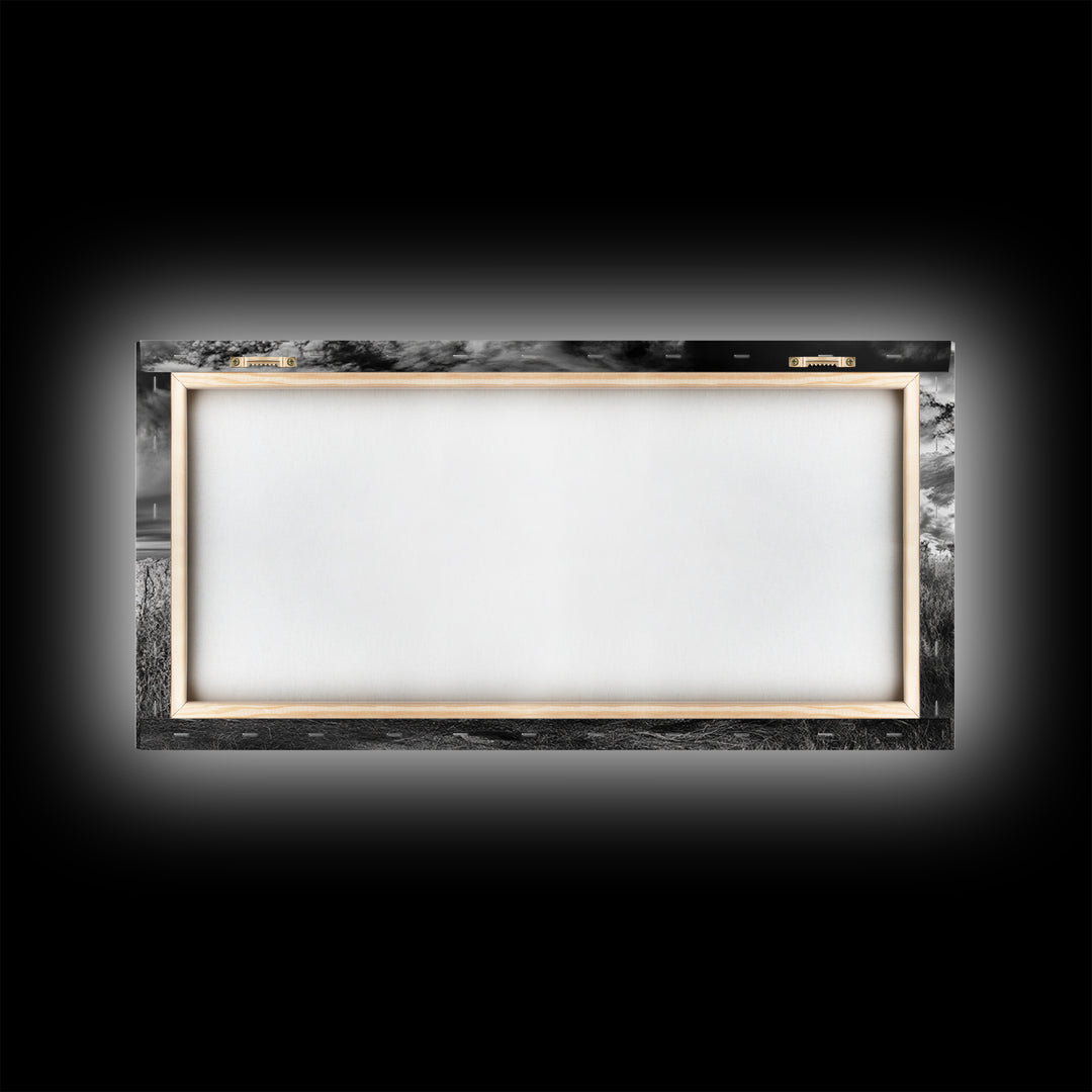 Bison Landscape, Southwest Wall Art, Rustic Wall Art, Moody Art, Panoramic Art, Extra Wide Art, Nature Wall Art, Framed Canvas Print