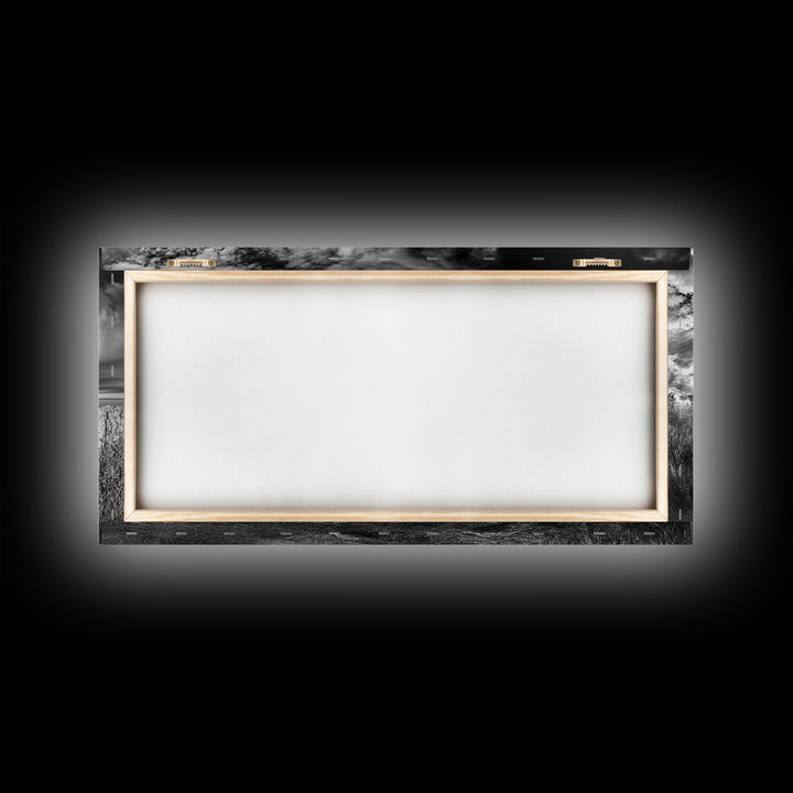 Bison Landscape, Southwest Wall Art, Rustic Wall Art, Moody Art, Panoramic Art, Extra Wide Art, Nature Wall Art, Framed Canvas Print