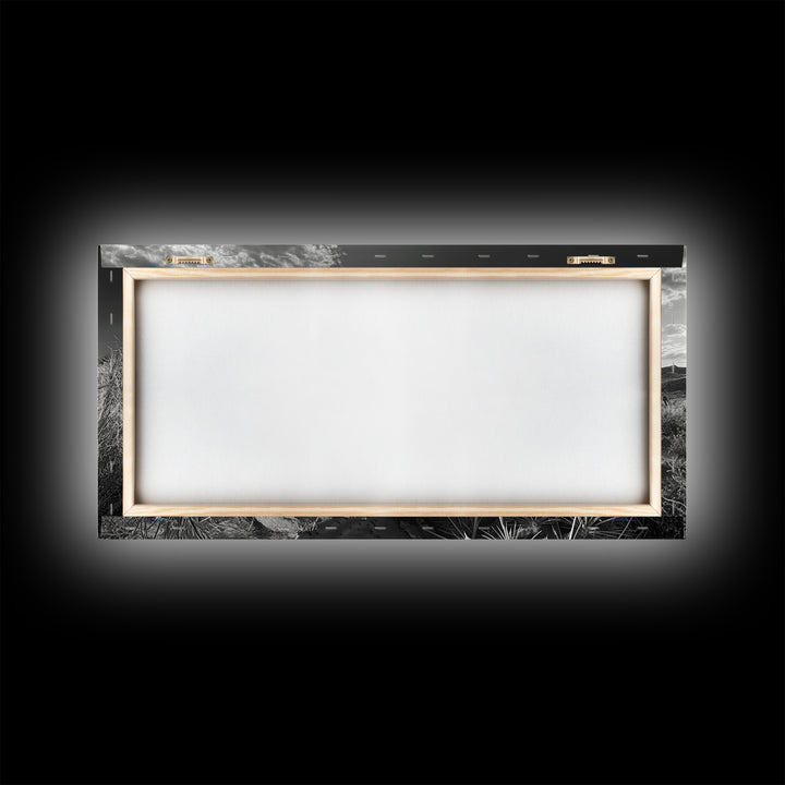 Cactus Bloom, botanical prints, wildflower painting, nature art, scenic mountain landscape, rustic wall art, southwest decor, Framed Canvas Print