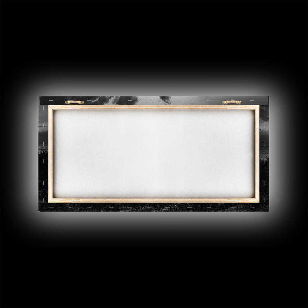 Beach Bonfire, coastal decor, nautical wall art, seascape painting, moody art, rustic wall art, dark romance painting, Canvas Print