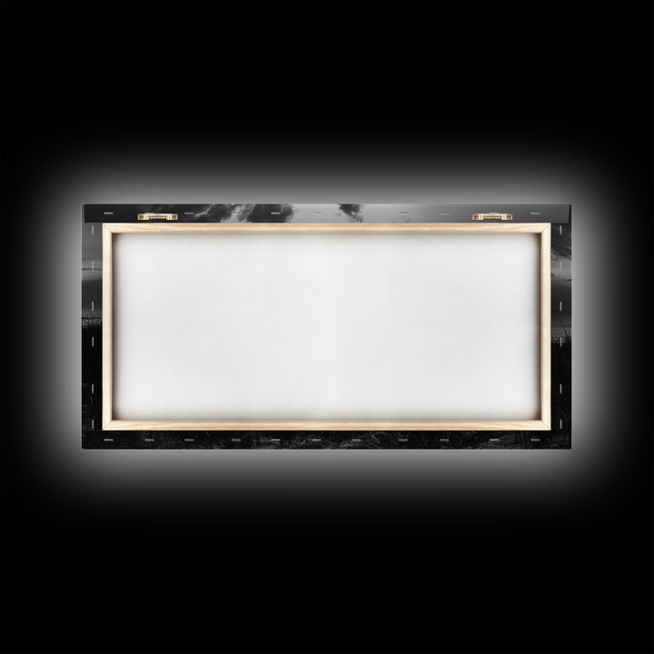 Beach Bonfire, coastal decor, nautical wall art, seascape painting, moody art, rustic wall art, dark romance painting, Canvas Print