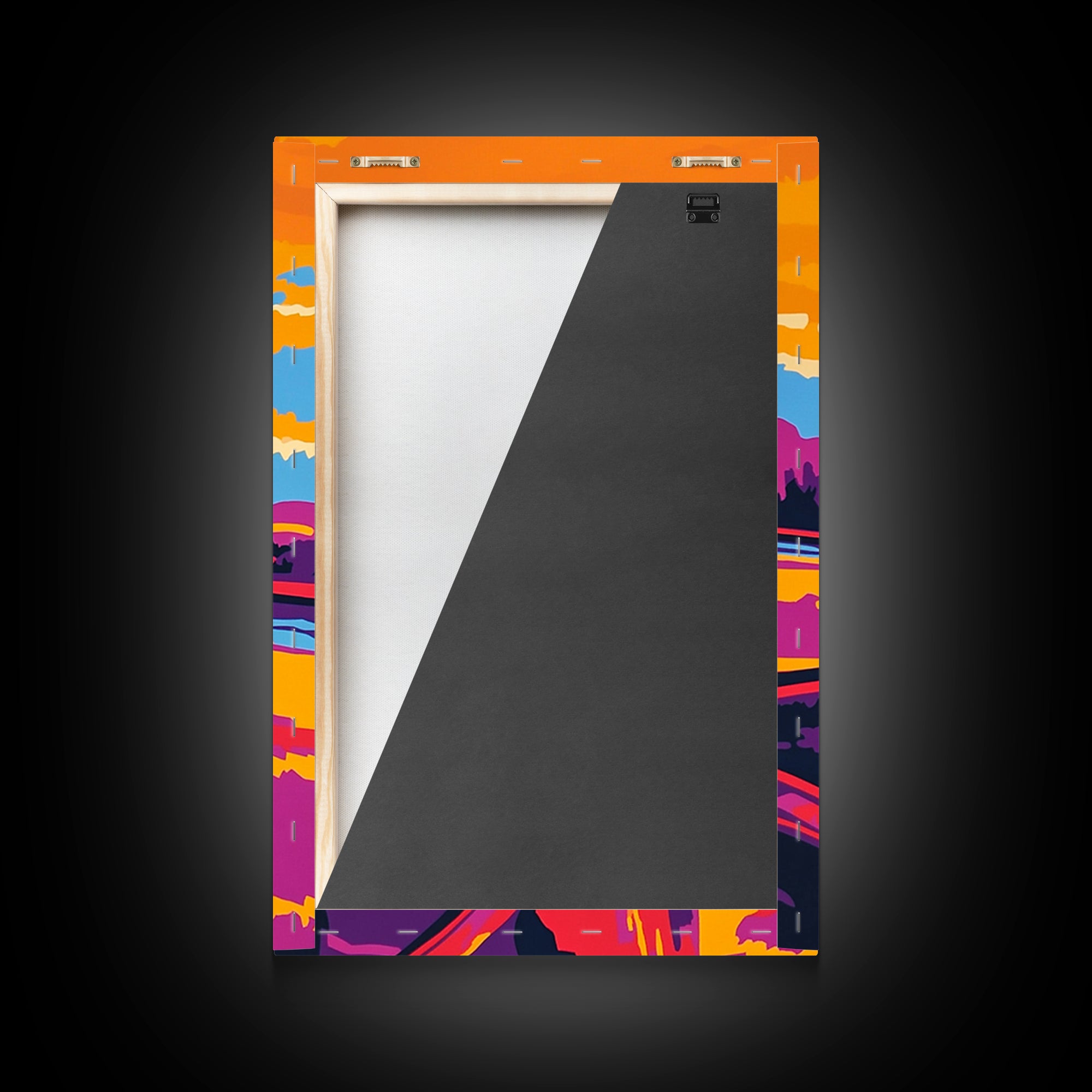 Desert Saddle, southwest wall art, rustic wall art, colorful western art, Joshua tree art, extra wide art, framed canvas print