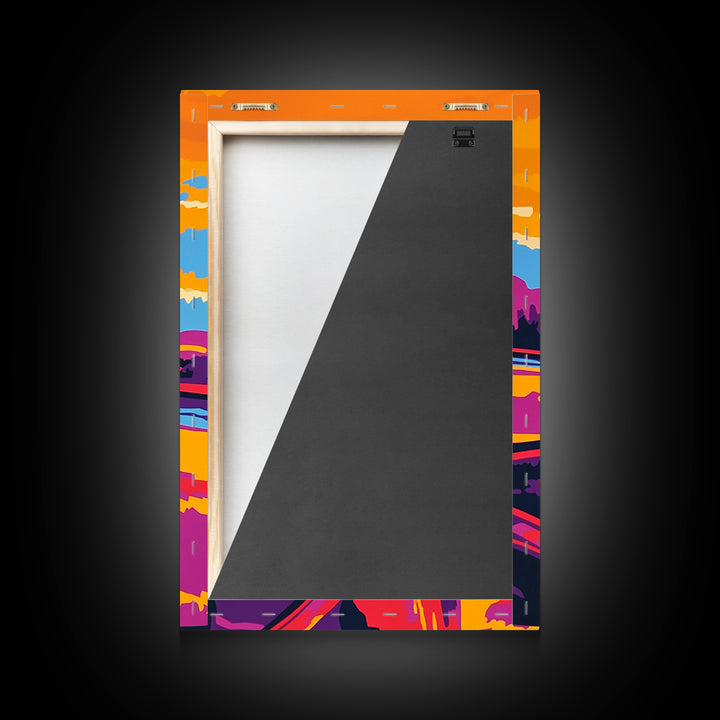 Desert Saddle, southwest wall art, rustic wall art, colorful western art, Joshua tree art, extra wide art, framed canvas print