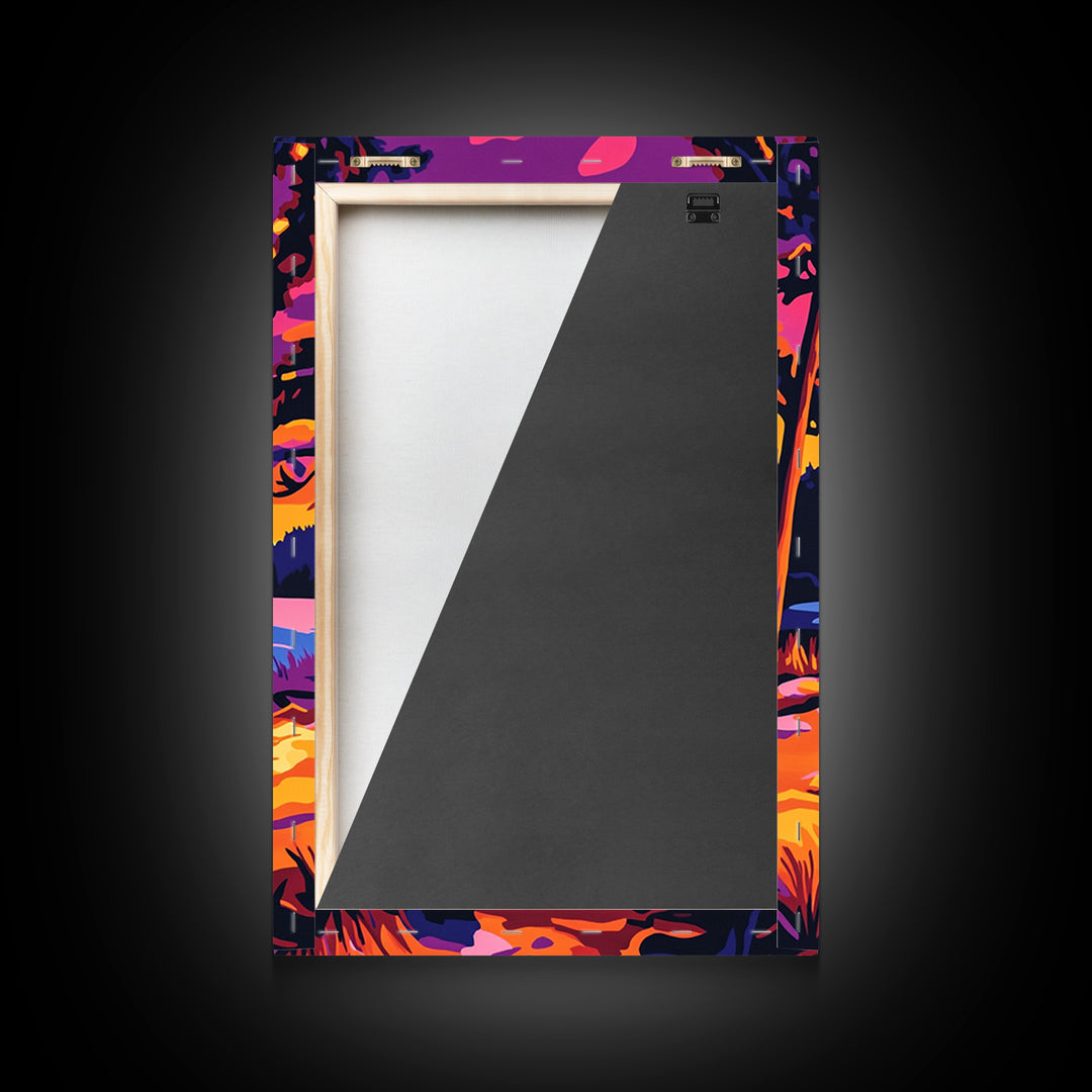 Campfire Scene, Autumn Wall Art, Rustic Decor, Canvas Print, Landscape Painting, Cozy Art, Outdoor Adventure, Gift Idea, Boho Art