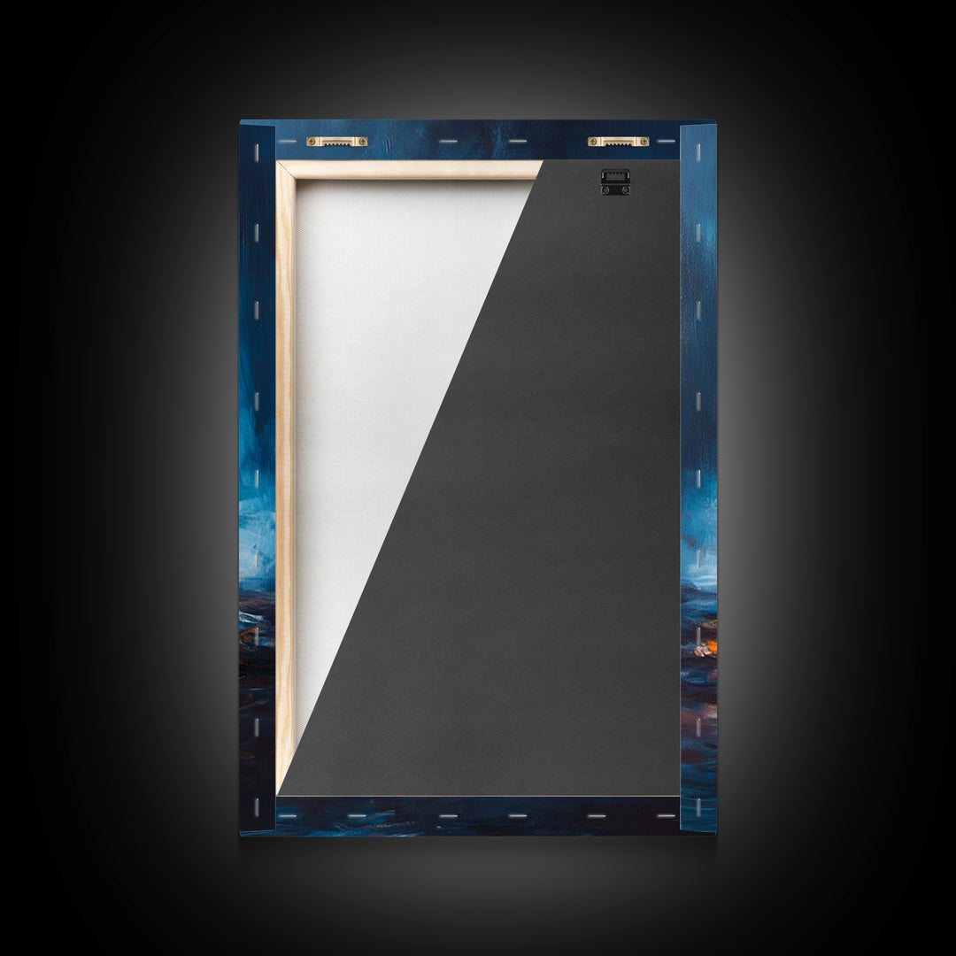 Bonfire Night, Moody Art, Rustic Decor, Canvas Print, Fire Art, Dark Romance Painting, Fall Wall Art, Cozy Living Room Art, Gift Idea