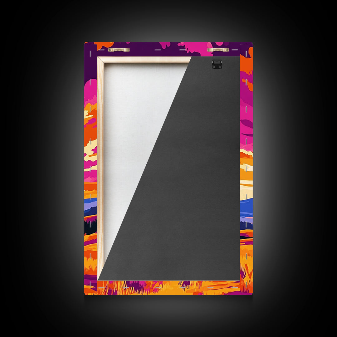 Covered Wagon, Sunset Painting, Western Landscape, Rustic Art, Canvas Print, Southwest Wall Art, Farmhouse Art, Living Room Art