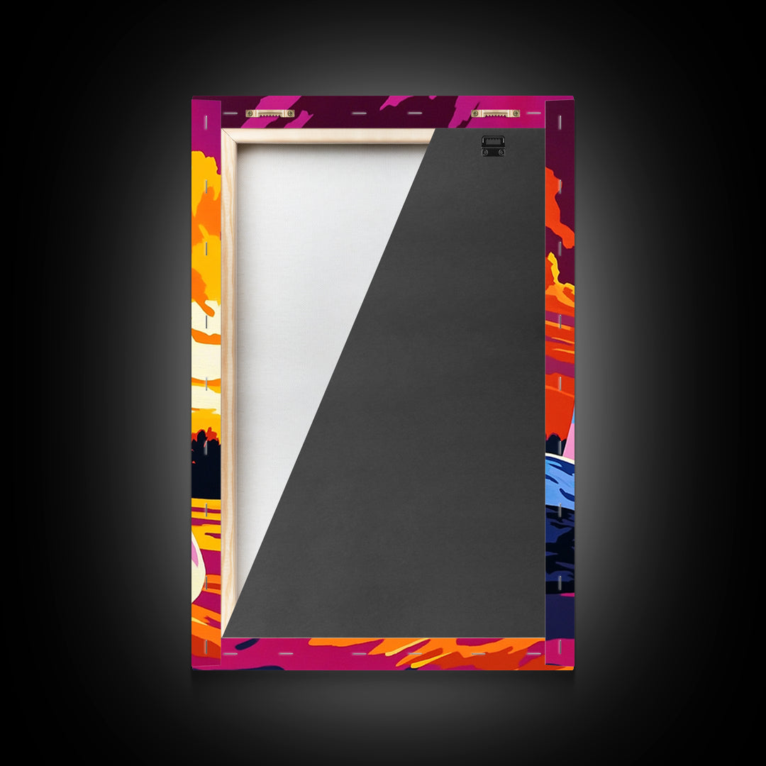 Cowboy Hat, Sunset Art, Rustic Wall Art, Pink Orange Wall Art, Canvas Print, Western Decor, Farmhouse Art, Above Couch Art