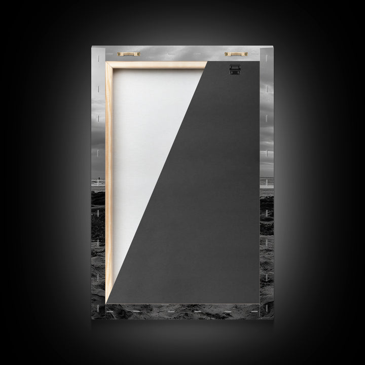 Beach bonfire, coastal art, ocean sunset, framed canvas print, nautical decor, seascape painting, cozy fire, moody beach art, fall vibes