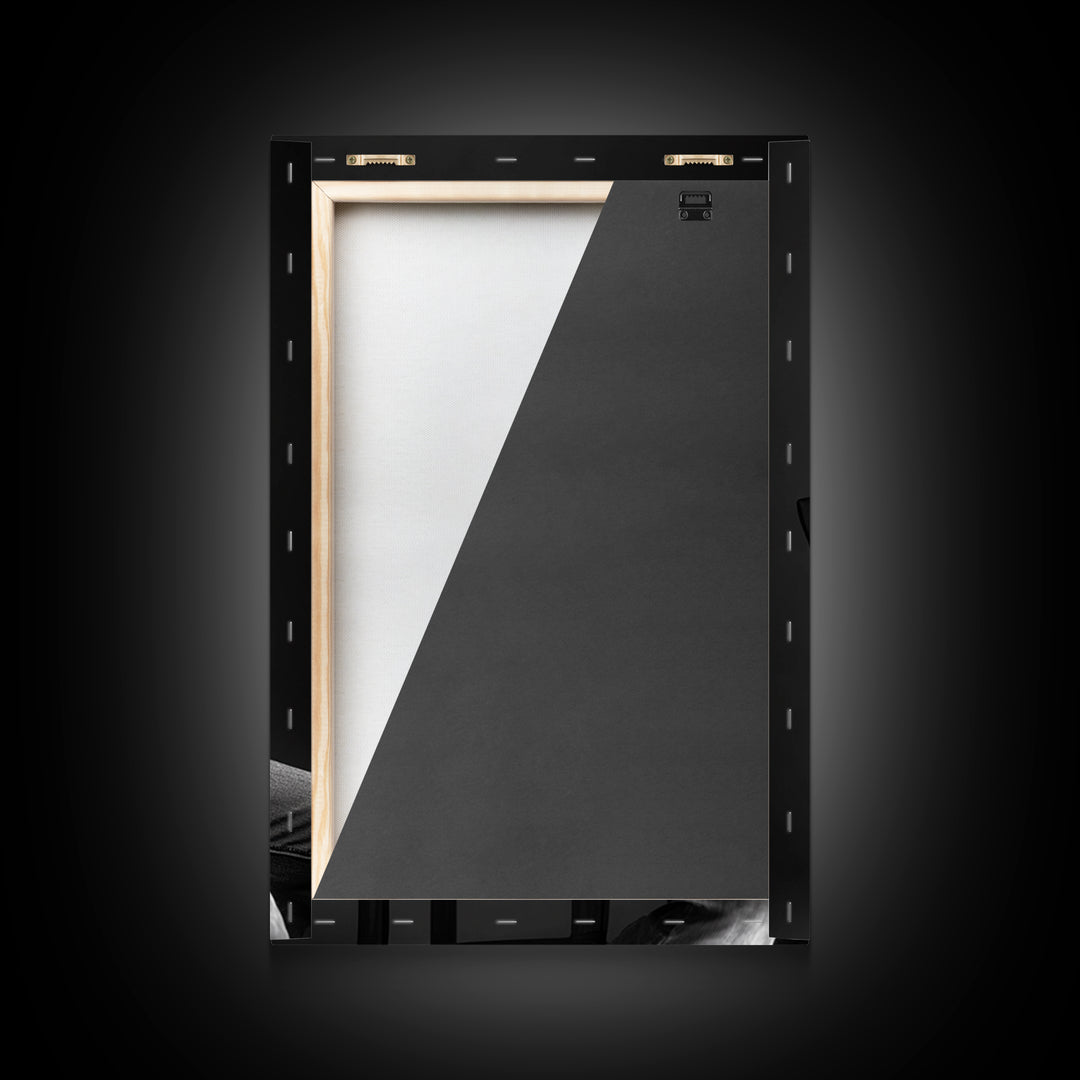 Cowboy portrait, rustic art, western style, framed canvas print, country decor, cowboy hat, moody photography, black and white wall art