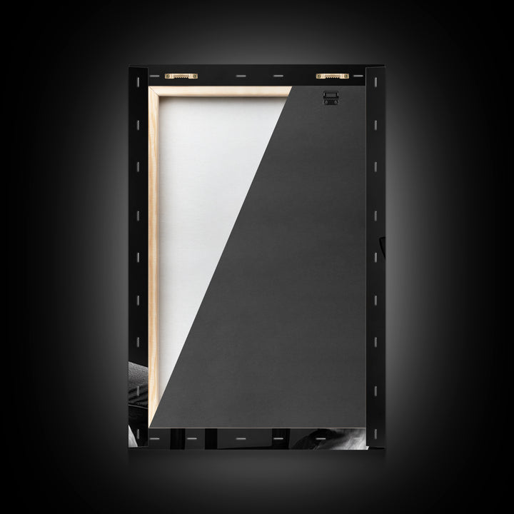 Cowboy portrait, rustic art, western style, framed canvas print, country decor, cowboy hat, moody photography, black and white wall art