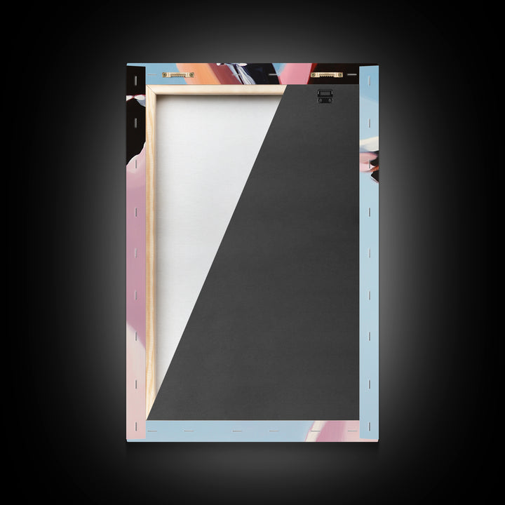 Cow with Hat, farmhouse art, black cowgirl painting, rustic decor, framed canvas print, whimsical art, light pink wall art