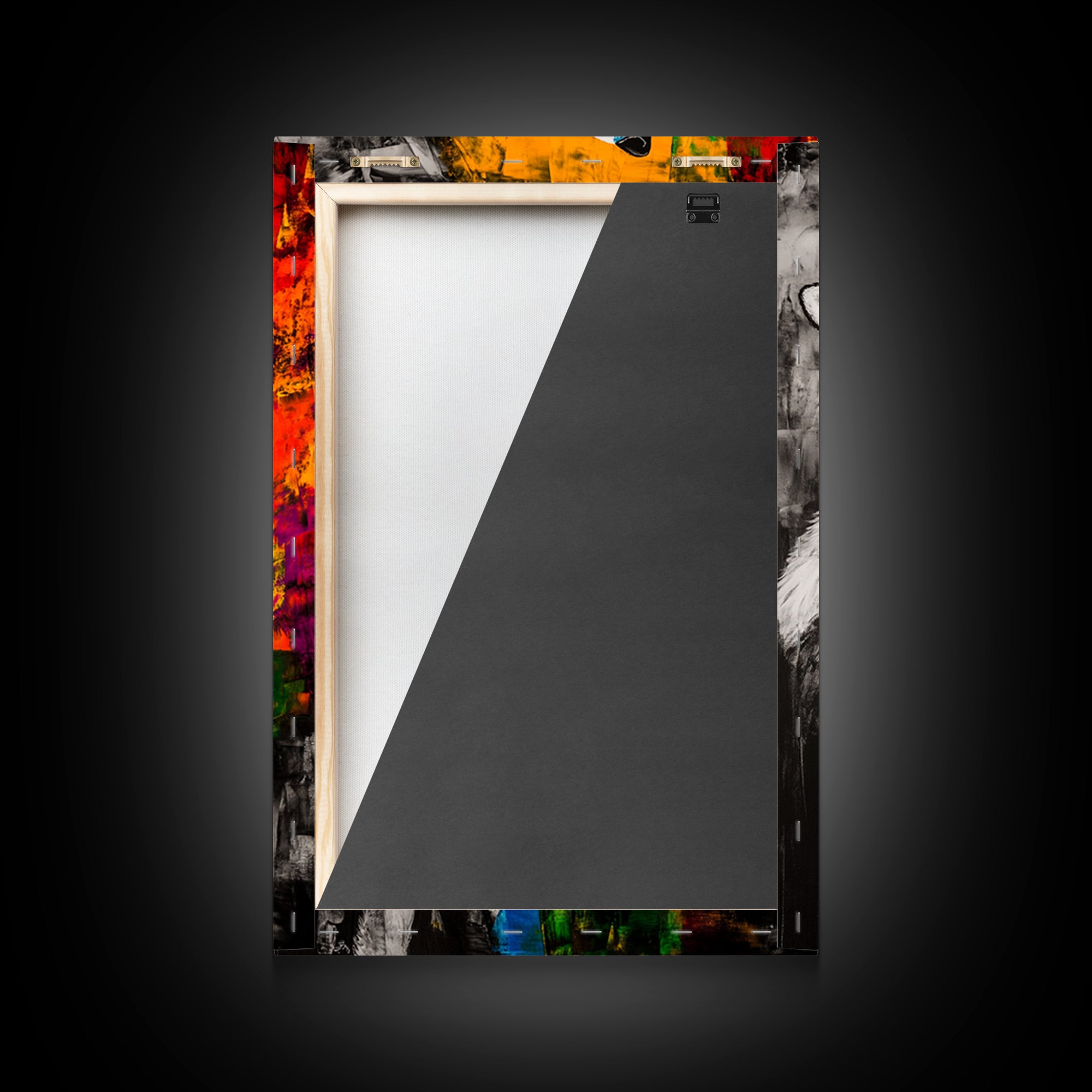 Black and White Wolf, graffiti wall art, rustic decor, moody art, southwest wall art, framed canvas print, dark romance painting