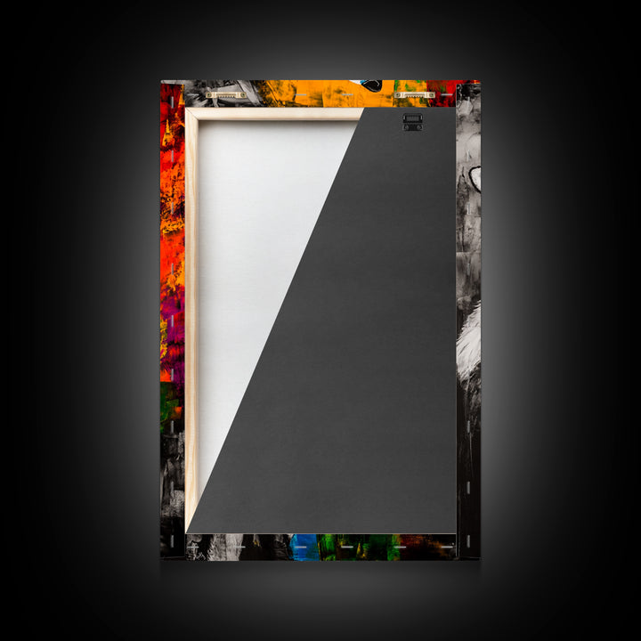 Black and White Wolf, graffiti wall art, rustic decor, moody art, southwest wall art, framed canvas print, dark romance painting