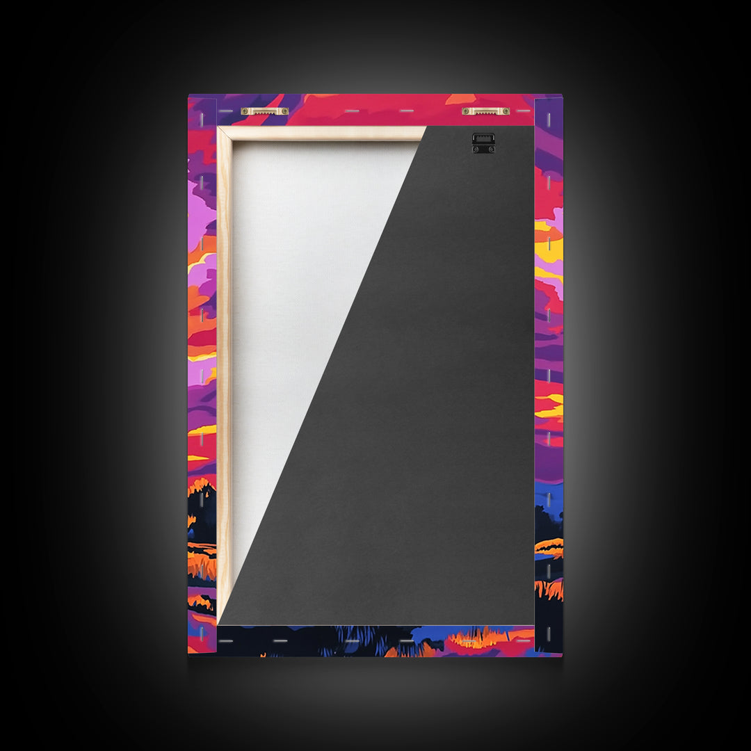 Vibrant Windmill Sunset, pink orange wall art, windmill wall art, rustic art, farmhouse art, canvas print, above couch art, gift idea for her