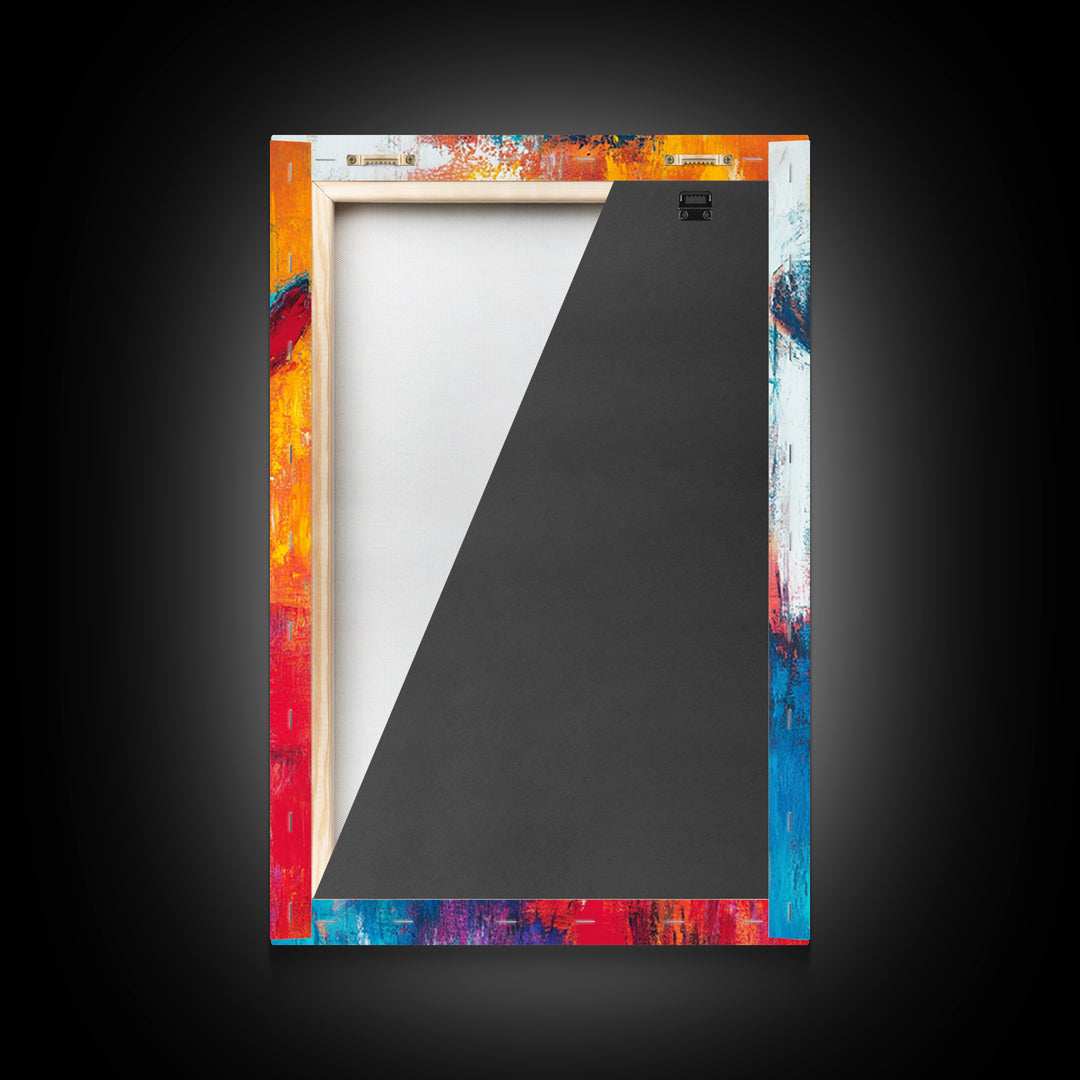 Abstract Cowboy Portrait, southwest wall art, rustic art, boho art, western art, lofi art, framed canvas print, gift idea for him