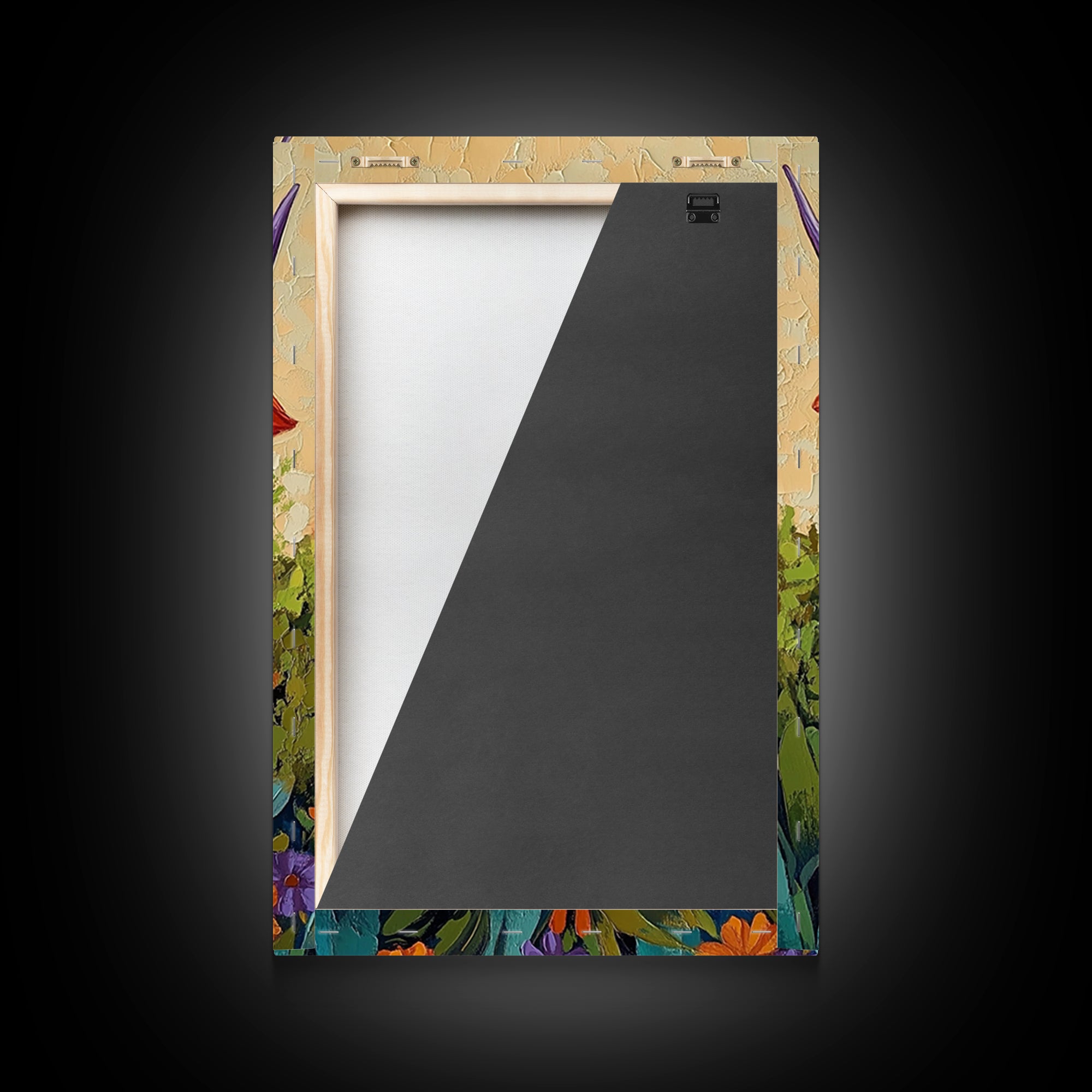 Colorful Bull Art, boho art, wabi sabi art, whimsical art, wildflower painting, framed canvas print, gift idea, rustic wall art