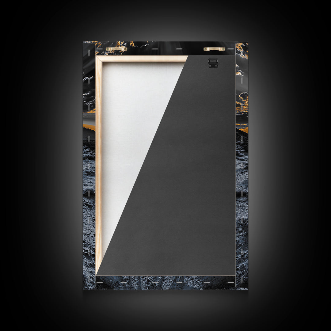 Desert Sunset, Joshua Tree Art, Moody Art, Southwest Wall Art, Landscape Painting, Rustic Art, Framed Canvas Print, Gift Idea