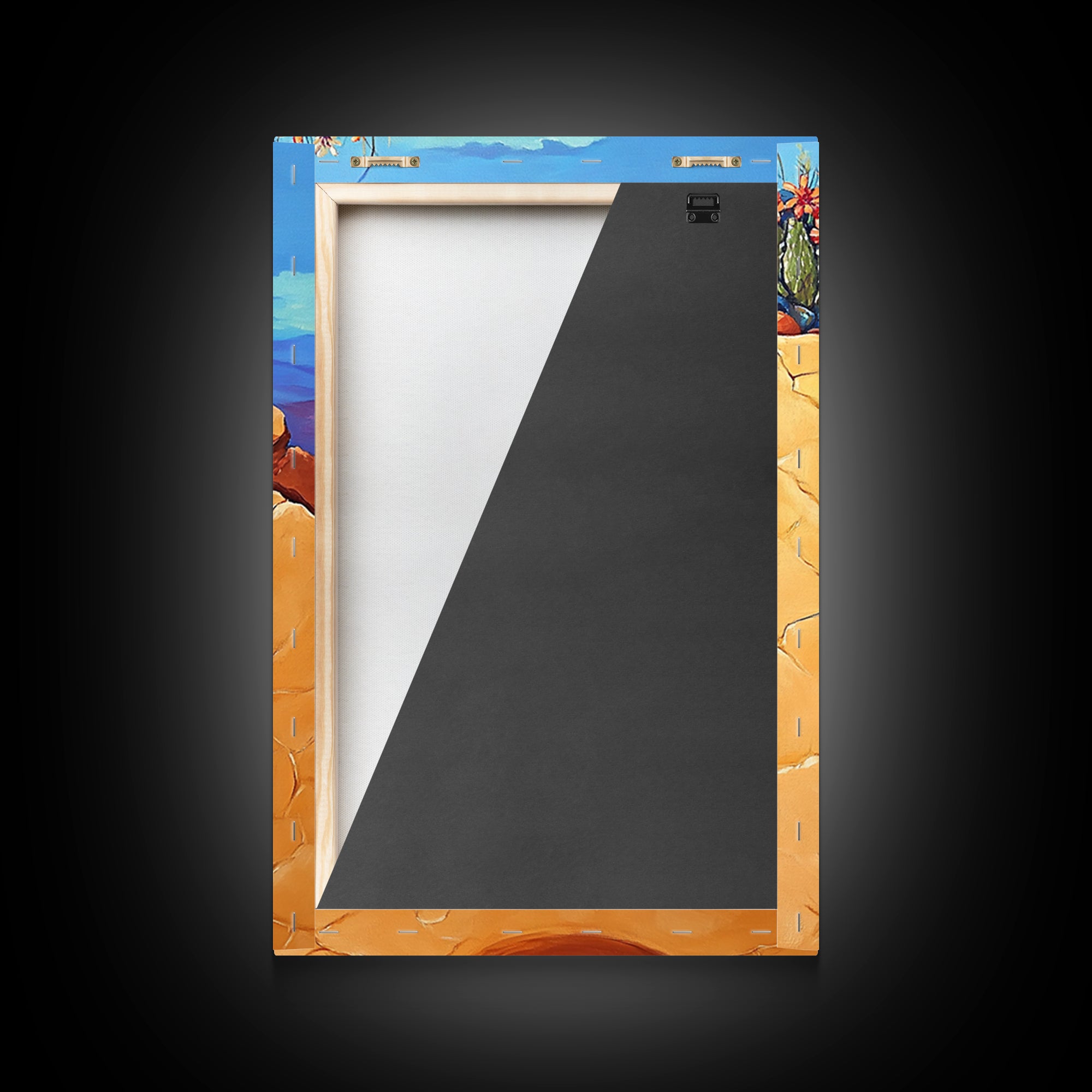 Coiled Snake, Vibrant Snake Art, Desert Landscape, Wildlife Art, Southwest Wall Art, Unique Decor, Framed Canvas Print