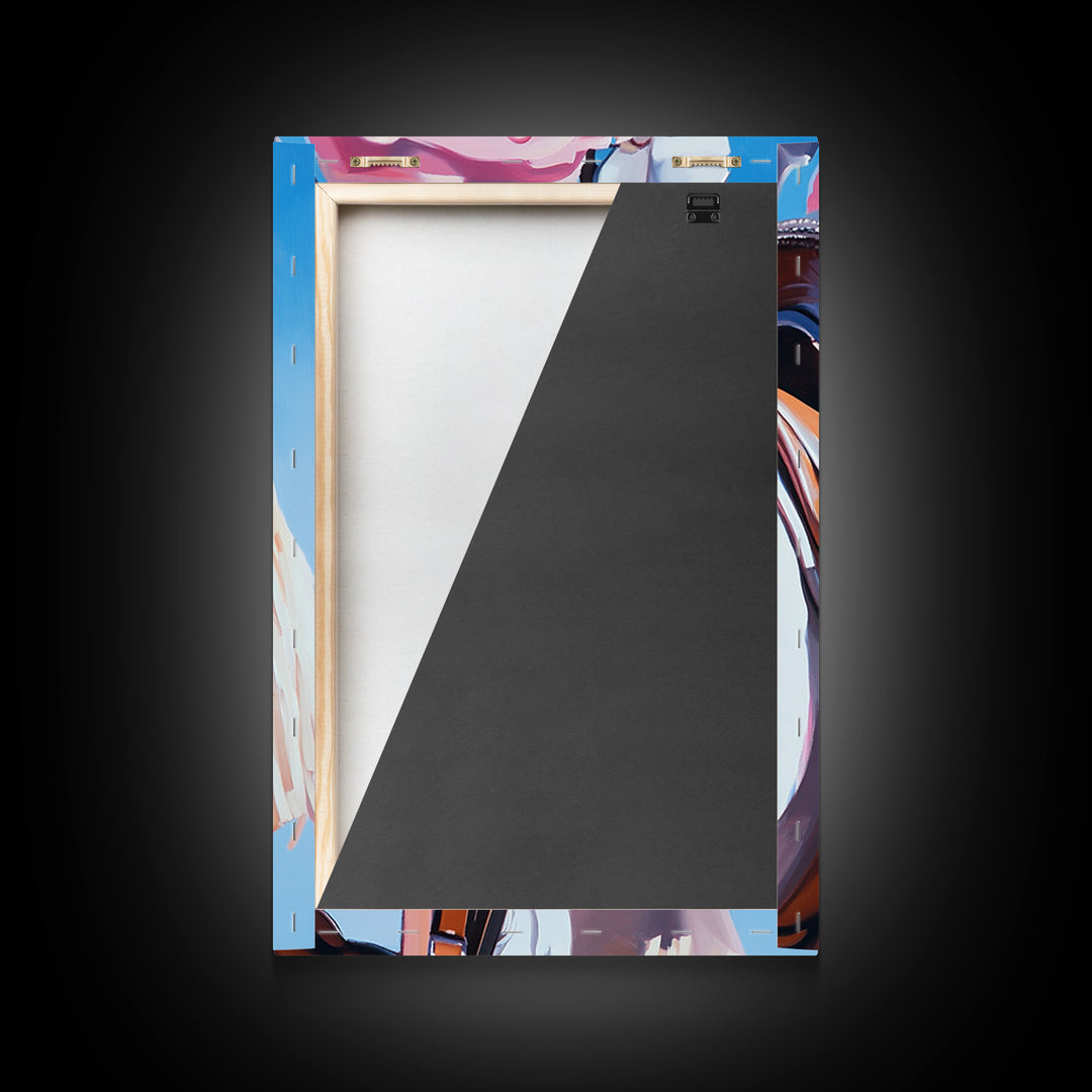 Cowgirl riding gear, western wall art, rustic decor, pink orange wall art, framed canvas print, cowboy decor, southwest wall art