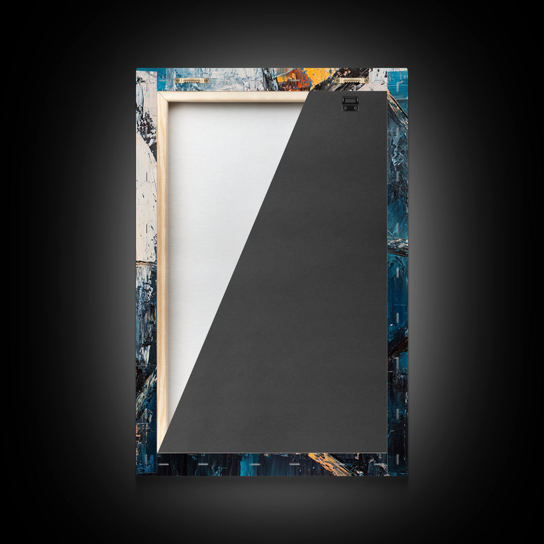 Abstract Wagon Wheel, Teal Wall Art, Rustic Art, Framed Canvas Print, Moody Aesthetic, Boho Decor, Farmhouse Art, Gift Idea