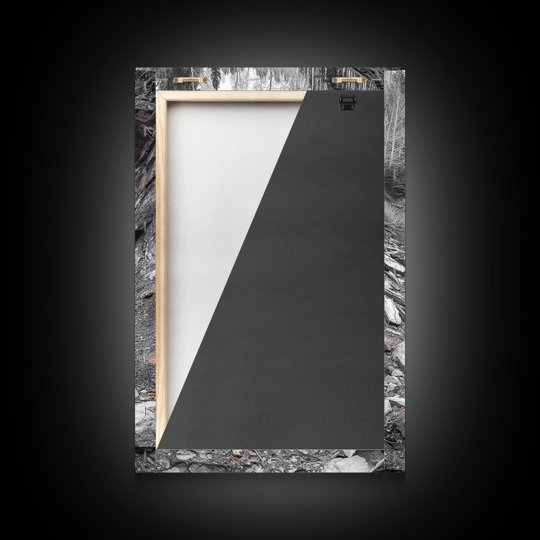 Cabin in the Woods, Rustic Barn Art, Wabi Sabi Wall Art, Moody Nature Art, Farmhouse Wall Art, Gift Idea, Framed Canvas Print, Boho Art