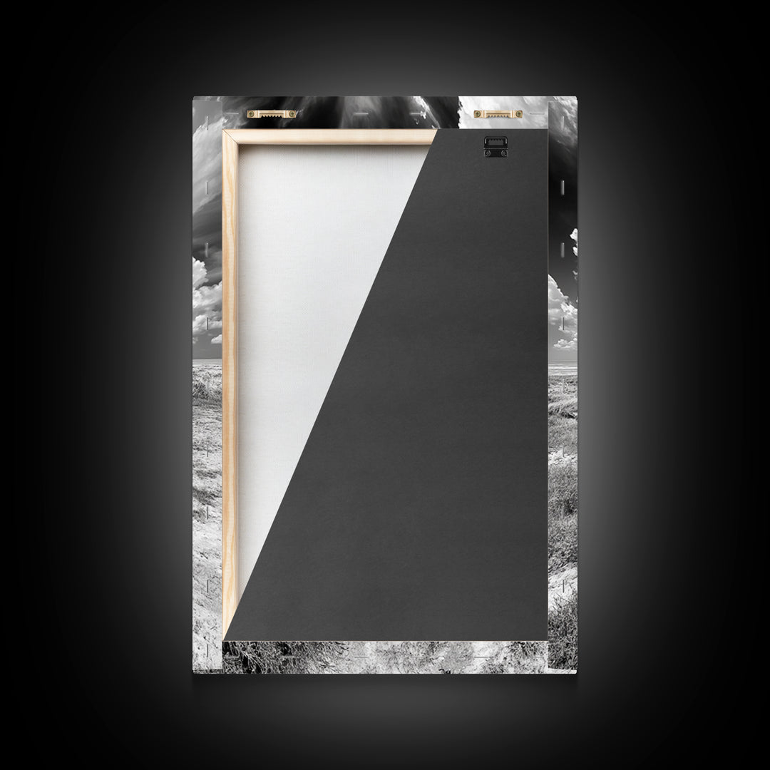 Covered wagon photography, rustic decor, framed canvas print, southwest wall art, farmhouse art, western aesthetic, black and white photography