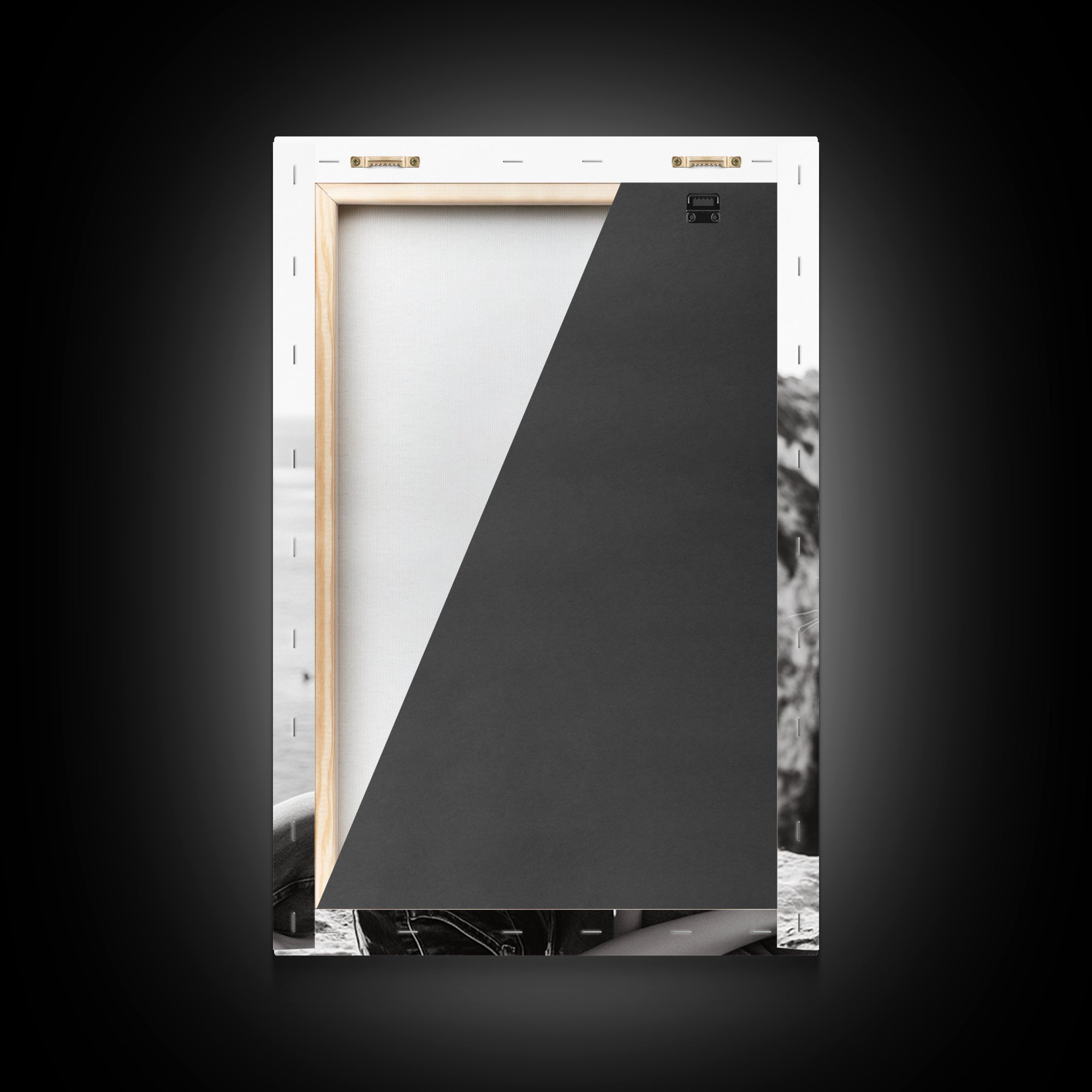 Coastal cowgirl wall art, boho art, framed canvas print, ocean photography, rustic decor, beach aesthetic, seascape painting, black and white art