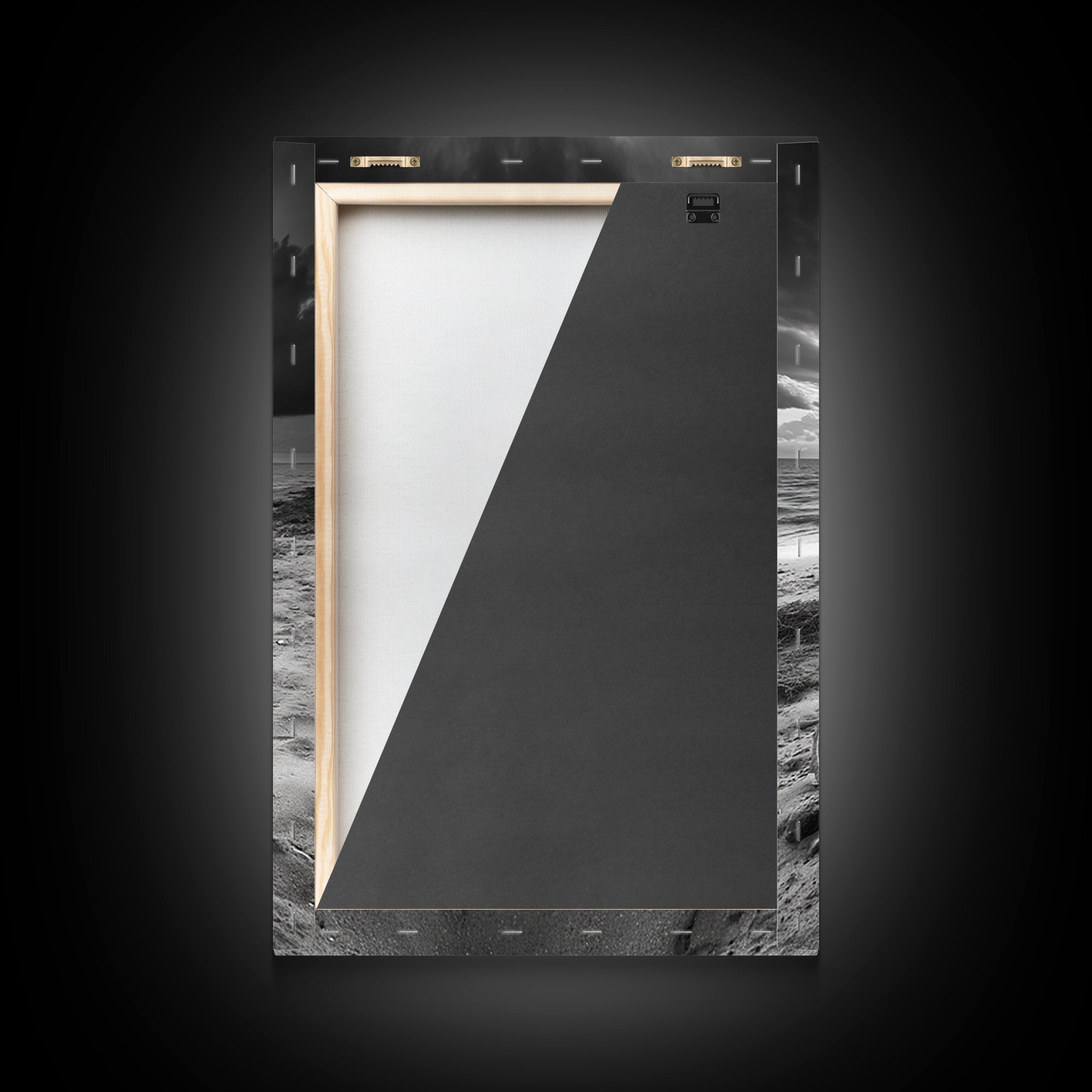 Beach bowl, wabi sabi wall art, coastal decor, moody art, minimalist art, black and white photography, framed canvas print, extra wide art