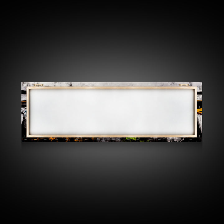 Boats at Dock, nautical painting, coastal wall art, rustic art, extra wide art, panoramic painting, above sofa art, Canvas Print