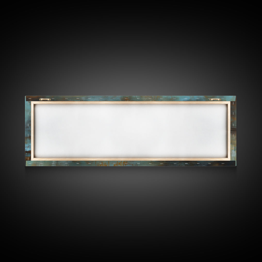 Lantern, rustic art, moody art, oil painting, long narrow wall art, extra wide art, above sofa art, Framed Canvas Print