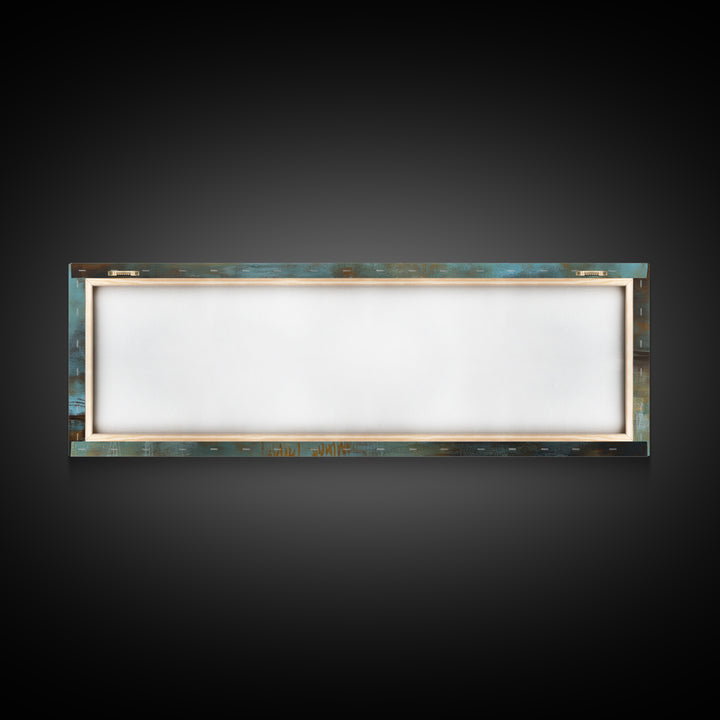 Lantern, rustic art, moody art, oil painting, long narrow wall art, extra wide art, above sofa art, Framed Canvas Print