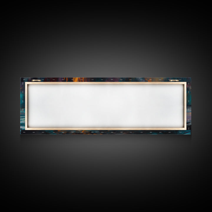 Bonfire, moody art, coastal landscape art, rustic decor, extra wide art, above bed wall art, gift idea for him, Canvas Print