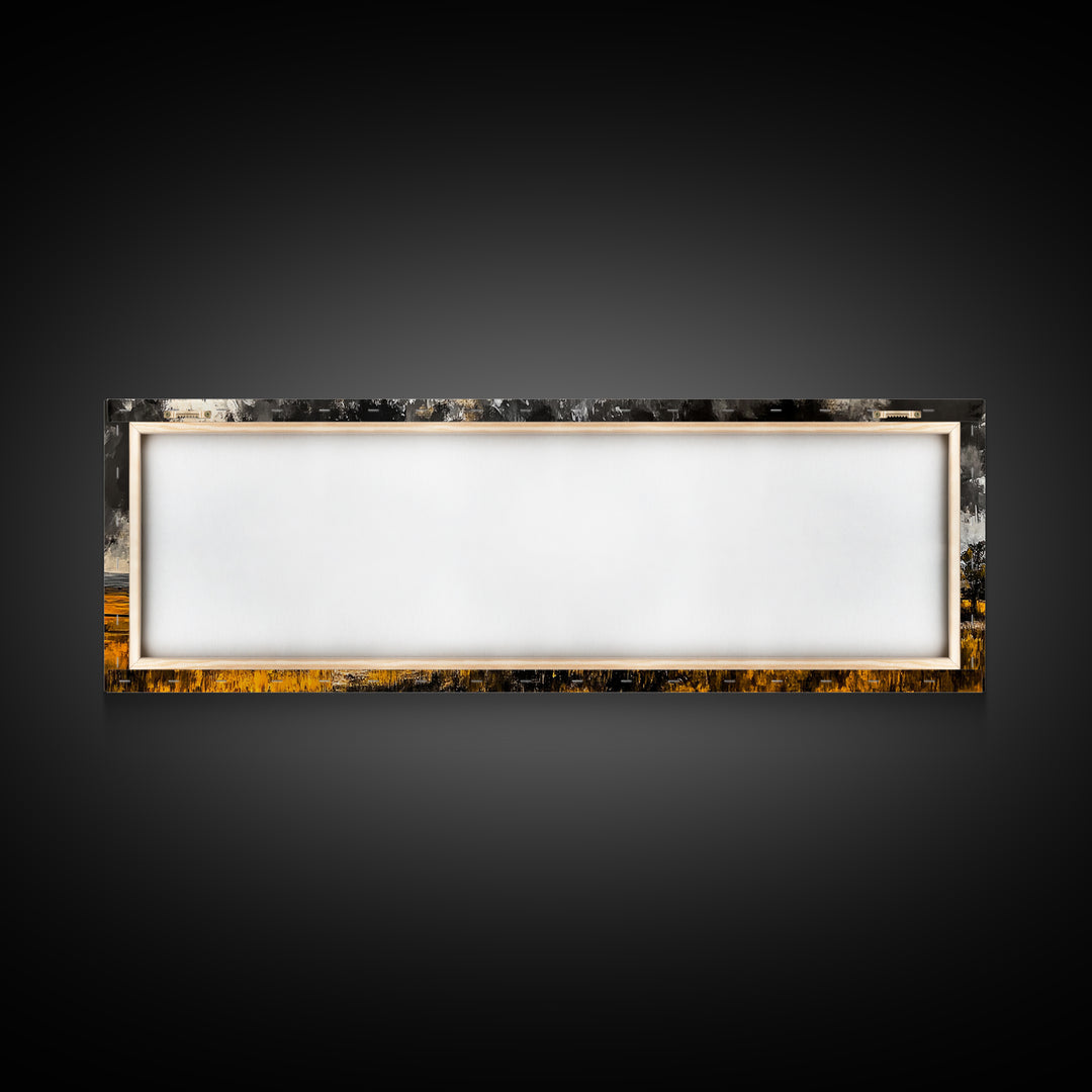 Covered Wagon, rustic art, farmhouse art, smoky mountain art, extra wide art, gift idea for him, above sofa art, Framed Canvas Print