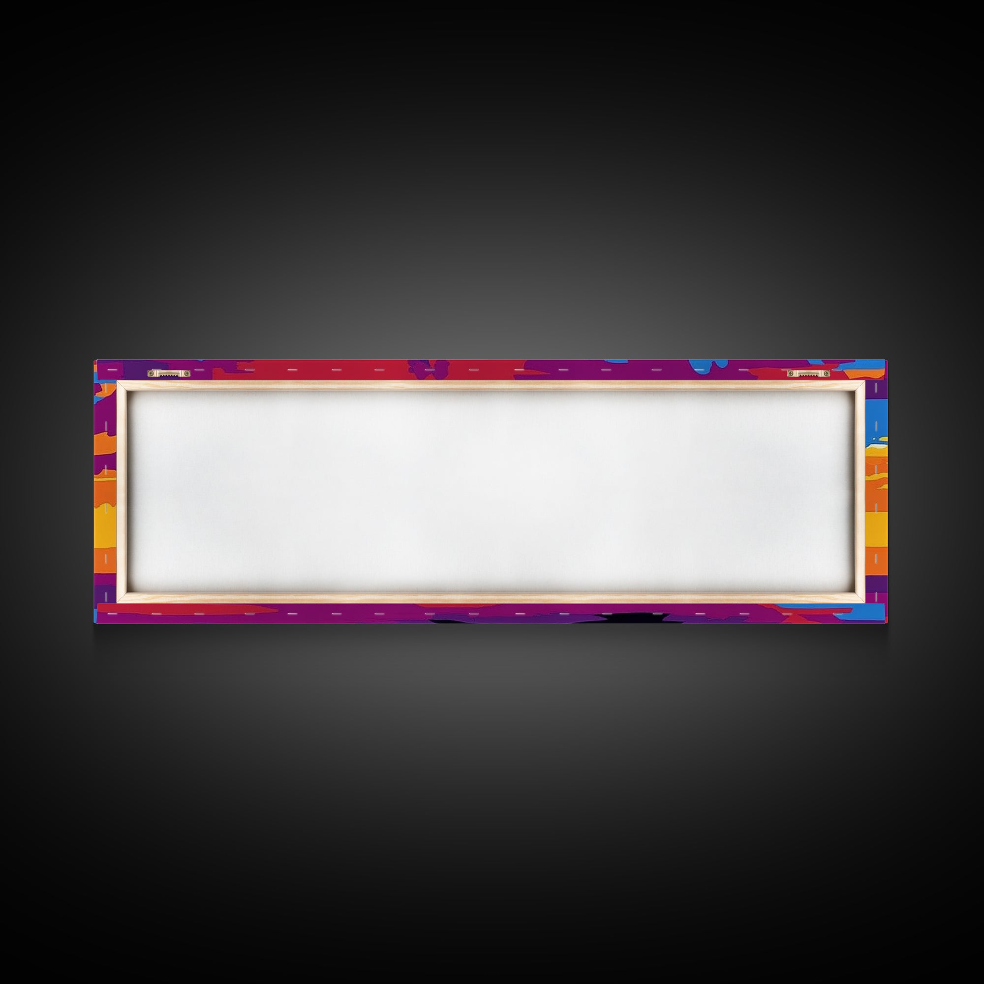 Cowboy Hat at Sunset, Pink Orange Wall Art, Blotter Art, Canvas Print, Southwest Wall Art, Extra Wide Art, Coastal Cowgirl Wall Art