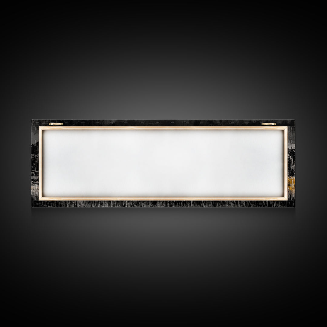 Bison art, mountain painting, black and white western art, farmhouse art, smoky mountain art, extra wide art, framed canvas print