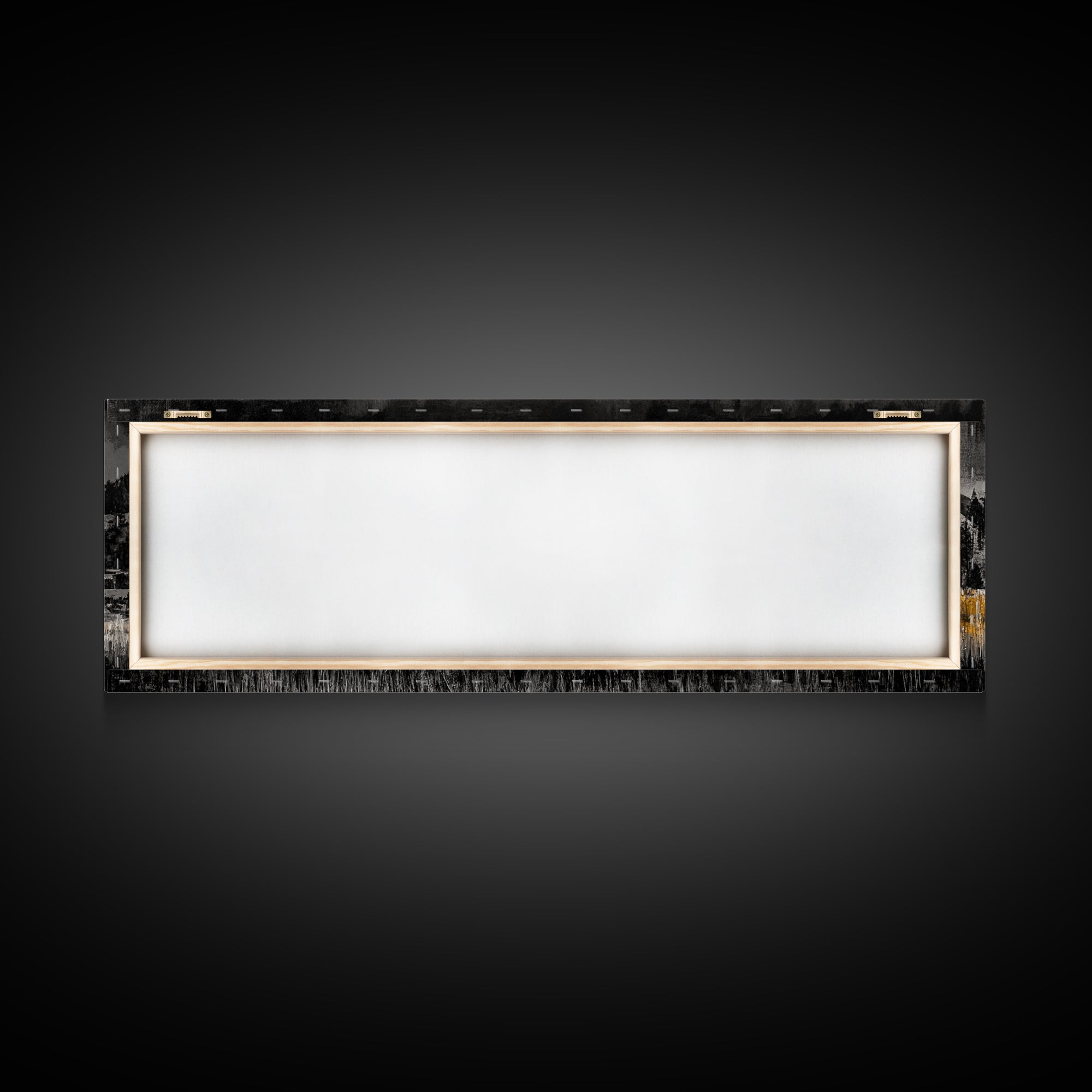 Bison art, mountain painting, black and white western art, farmhouse art, smoky mountain art, extra wide art, framed canvas print