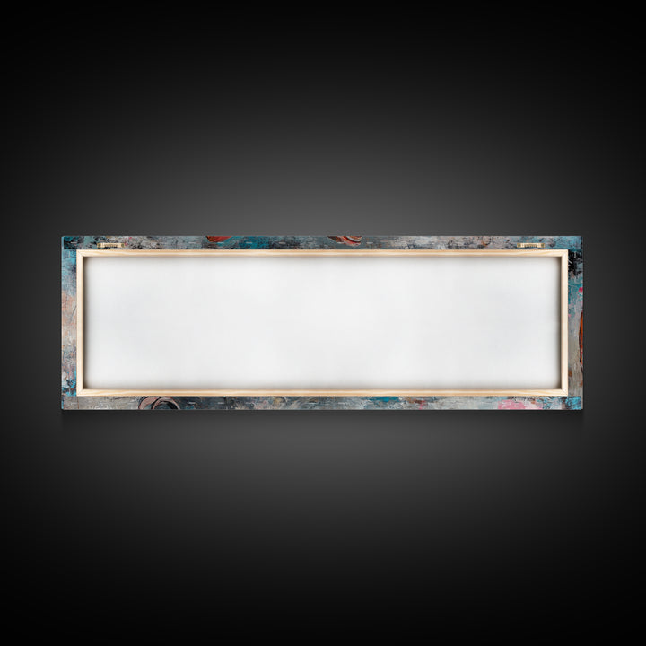 Abstract Saddle, horse wall art, abstract art, rustic decor, extra wide art, framed canvas print, above sofa art, living room decor