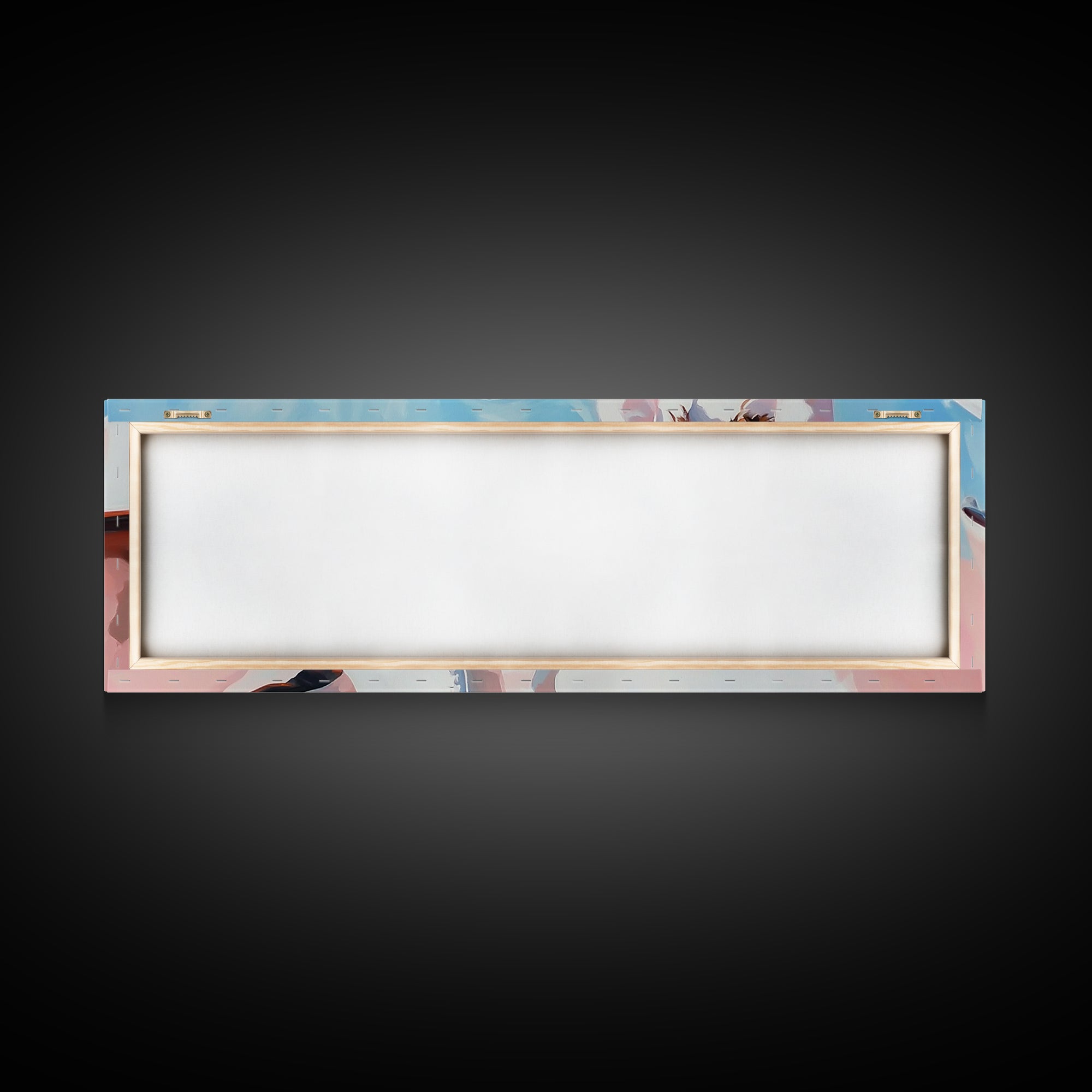 Coastal cowgirl, beach aesthetic, nautical decor, minimalist art, pastel painting, extra wide art, framed canvas print, surf wall art