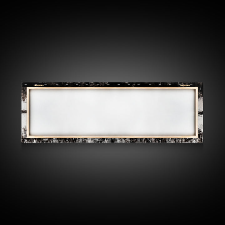 Bull and bear art, black and white painting, rustic wall art, farmhouse decor, extra wide art, framed canvas print, moody art, landscape painting