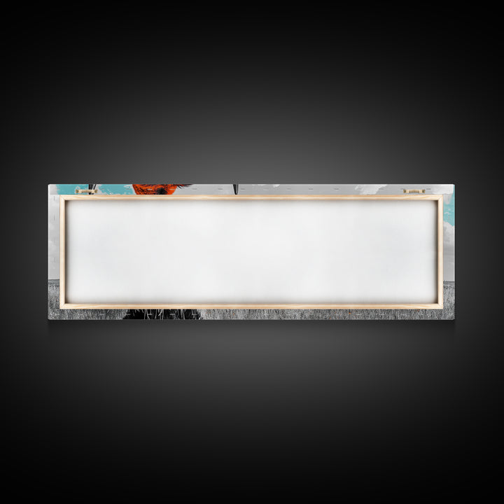 Bison Portrait, Southwest Wall Art, Buffalo Art, Native American Art, Moody Art, Panoramic Art, Rustic Decor, Framed Canvas Print