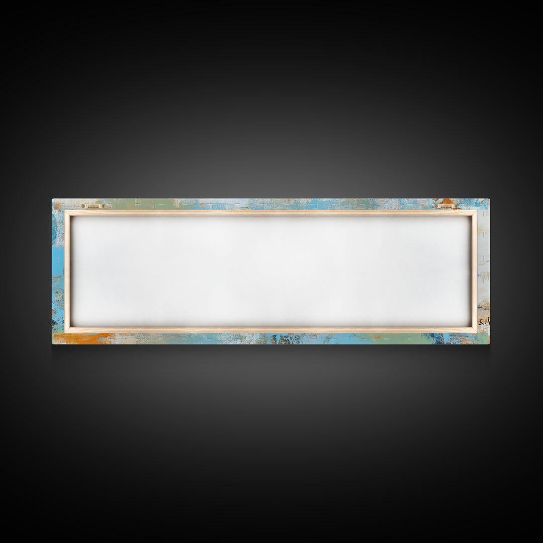 Blue Cup, coffee wall art, kitchen decor, rustic wall art, teal wall art, farmhouse art, Canvas Print, gift idea for her