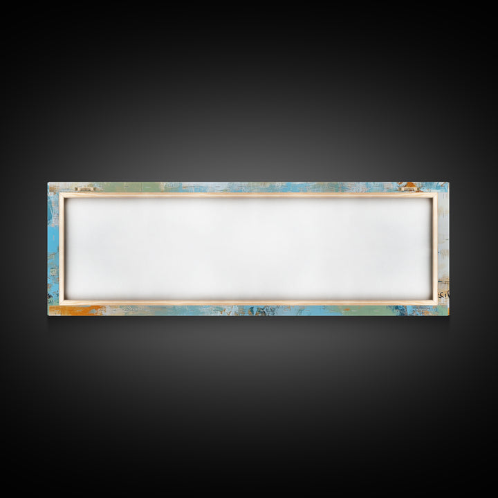 Blue Cup, coffee wall art, kitchen decor, rustic wall art, teal wall art, farmhouse art, Canvas Print, gift idea for her