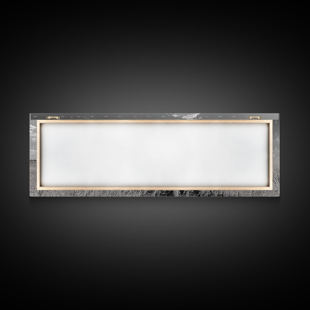 Black Cow, Farmhouse Art, Rustic Decor, Western Wall Art, Long Narrow Wall Art, Moody Art, Extra Wide Art, Framed Canvas Print