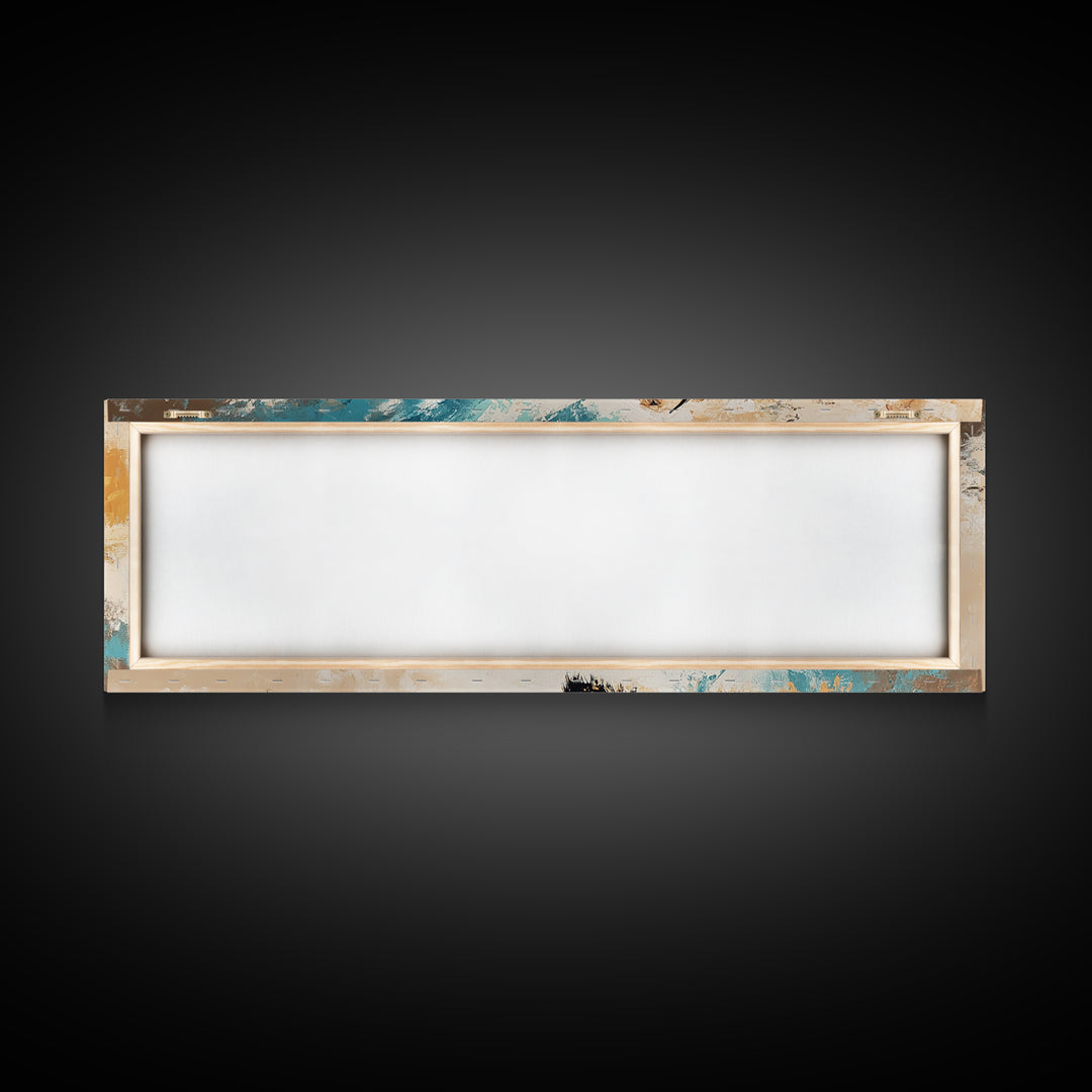 Black and White Buffalo, western wall art, rustic decor, extra wide art, moody art, minimalist painting, framed canvas print, farmhouse art