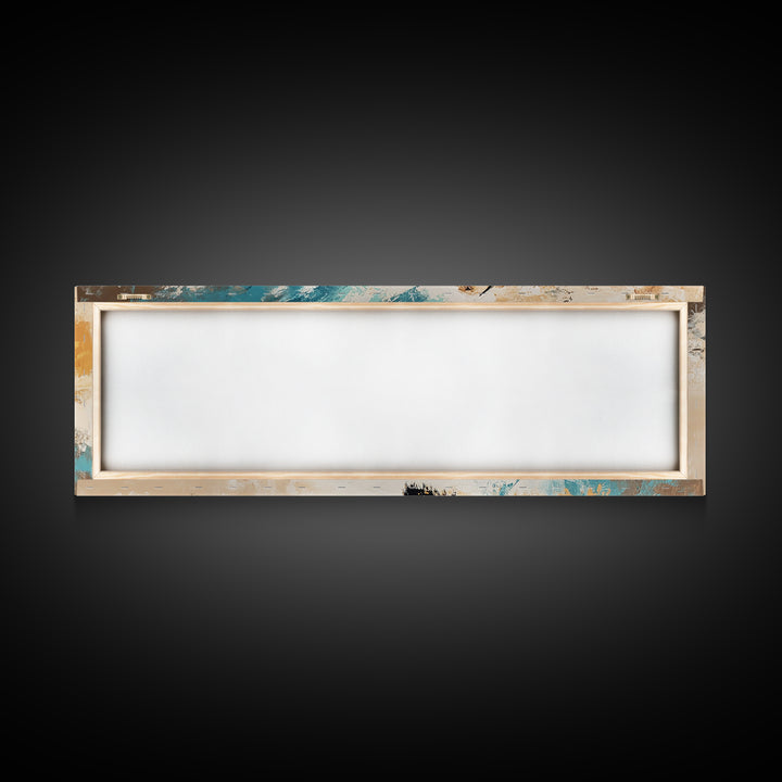 Black and White Buffalo, western wall art, rustic decor, extra wide art, moody art, minimalist painting, framed canvas print, farmhouse art